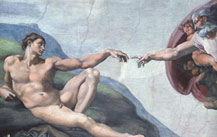 The creation of man van Michelangelo